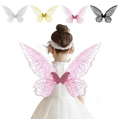 Aripi de Zână Fluture din Organza Aripi Colorate de Elf Costum Aripi Cosplay Petrecere de Halloween