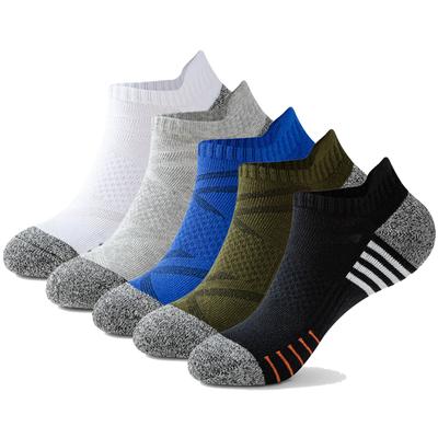 Meias de compressão esportivas para corrida, acolchoadas, para homens e mulheres, meia atlética de cano baixo com suporte para arco