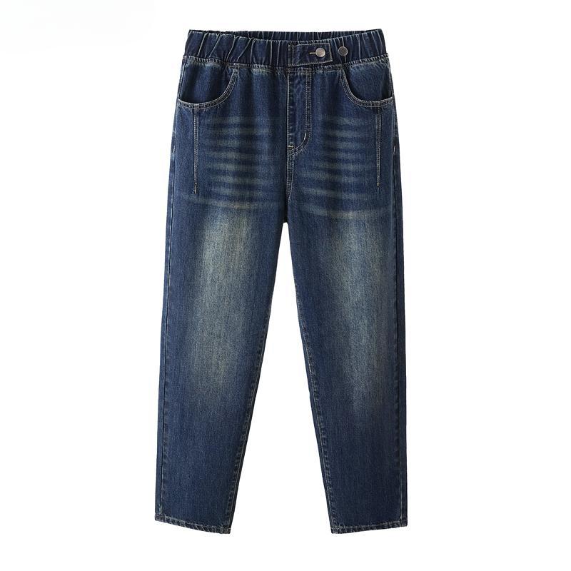 Jean sarouel en Denim pour femme, pantalon Long, grande taille, ample, décontracté, en coton, nouvelle collection hiver 2024