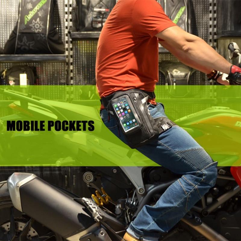 Herremote Oxford Motorsykkel Drop Leg Bag Hip Hop Bum Fanny Pack Vanntette motorsykkelvesker Outdoor Casual Midjepakke