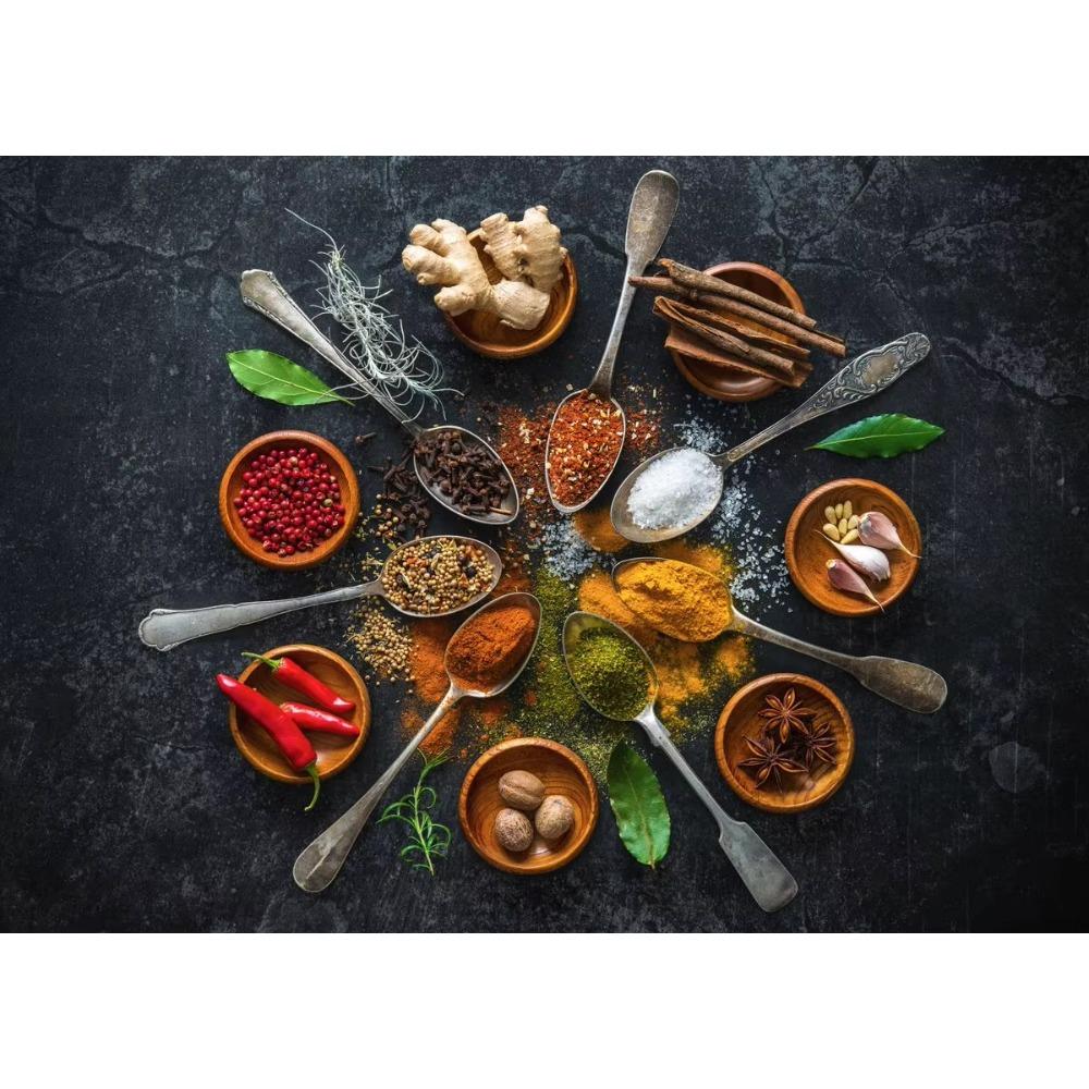 Modern Colorful Spices Chili Seasoning Spoon Posters and Prints Canvas Printing Wall Art Picture for Restaurant Kitchen