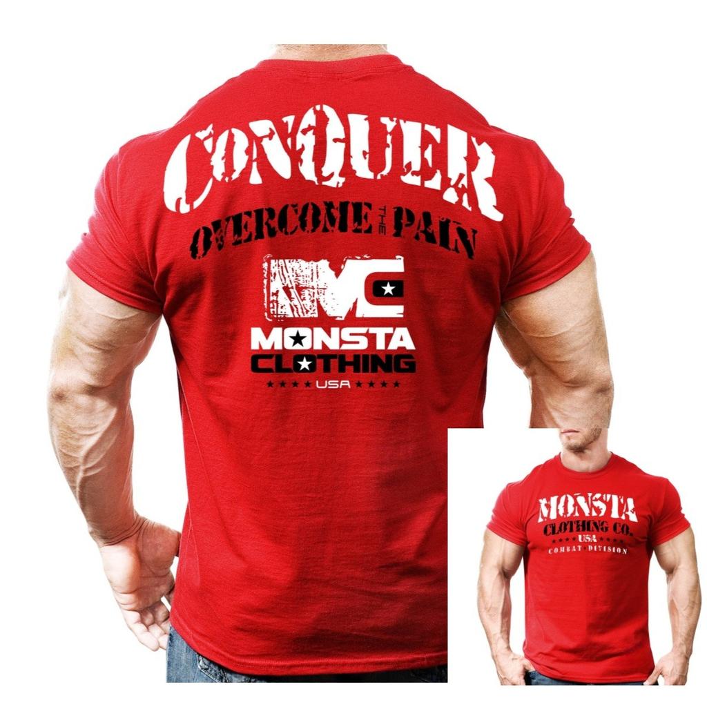 CONQUEROver The Pain Fitness Training Sports Trend Leisure TShirt Mens and Womens Luxury Brand Top