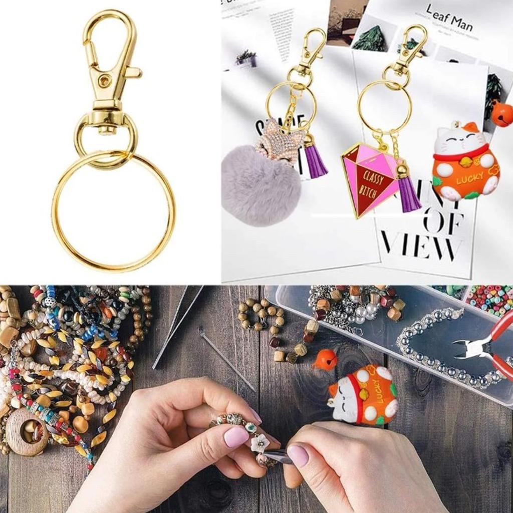 40PCS Metal Lobster Clasp 360 Degree Rotation Gold DIY Lobster Clasp for Handbags Wallets Jewelry Key Chains