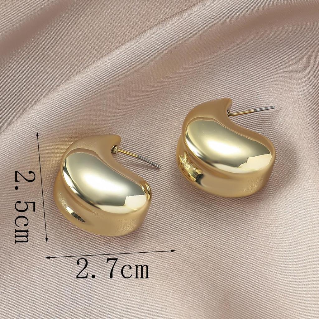 Elegant Gold Personality Stud Earrings - Exaggerated, Unique, and Stylish Accessories for Women
