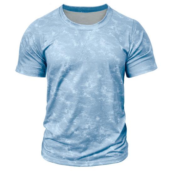 Men's Gym Muscle Tee Short Sleeve Round Neck T-Shirt Casual Printed Tee Shirt for Exercise Vacation Streetwear