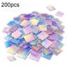 Yousheng Mini Iridescent Acrylic Squares, Translucent Rainbow Acrylic Pieces, 2cm 3cm Holographic Acrylic Tiles for DIY Crafts, Mosaic Art, Light And