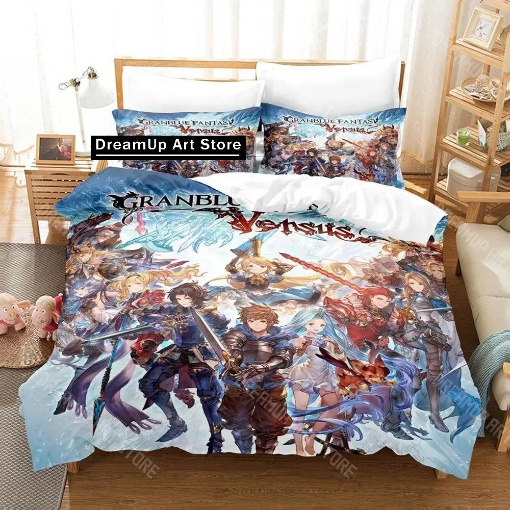 3D Print Granblue Fantasy Bedding Set Single Twin Full Queen King Size Bed Set Aldult Kid Bedroom Duvetcover Sets 3D Print Anime