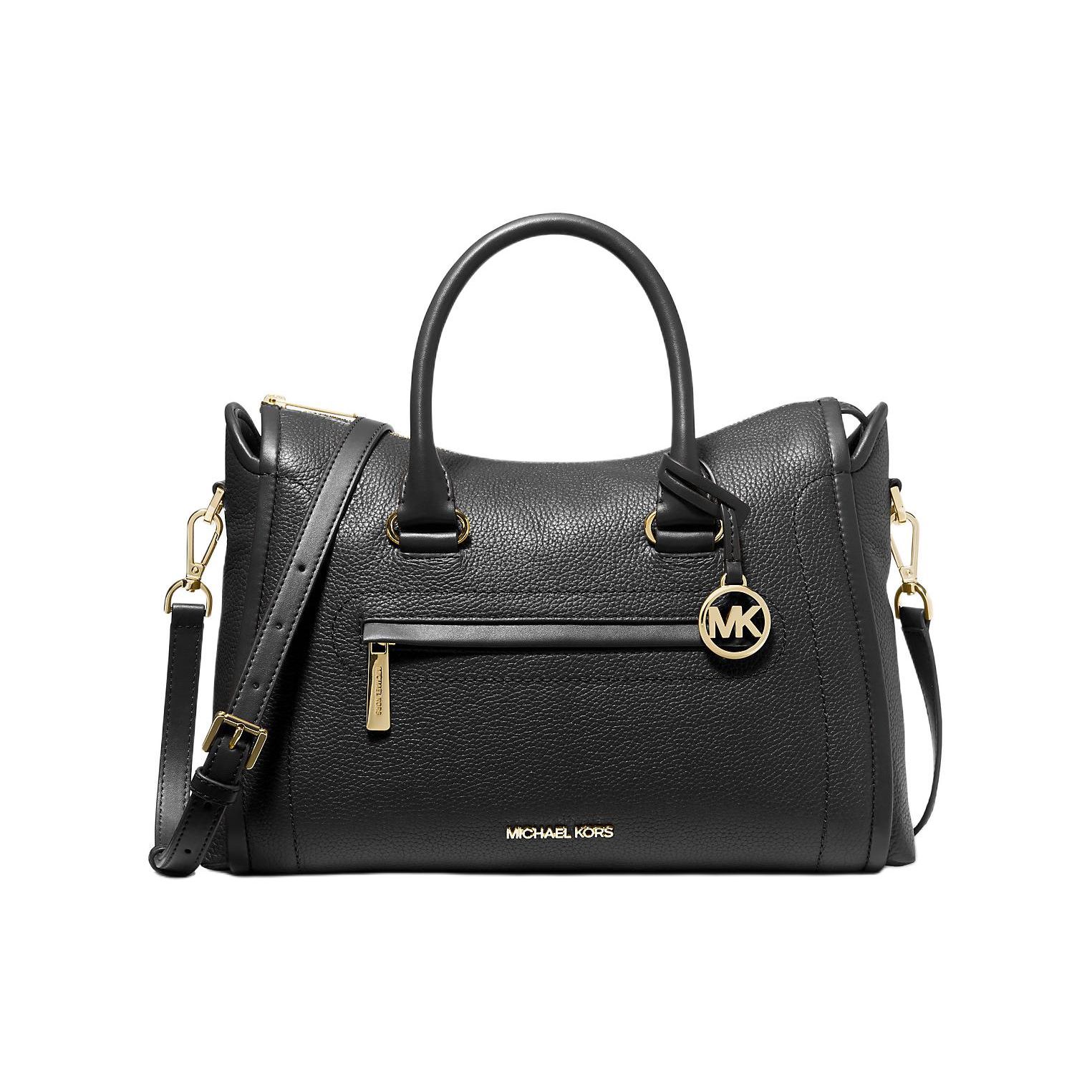 

Michael Kors MK Carine Logo Zip Closure Shoulder Crossbody Bag Women Handbags Black 35F2GCCS3L-BLACK Basic Set (Bag+Dust Bag)