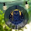 2D Metal Wind Chime with Owl and Moon Mandala Design for Outdoor Garden Decor Perfect for Thanksgiving Christmas Halloween Mothers Day Fathers Day