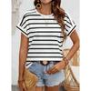 JPNTKY Women's Fashion Casual O-Neck Short Sleeve Blouses & Shirts