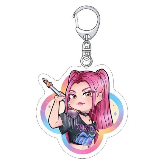 

Keychain Pendant 3D Idol Group Design Portable Acrylic Keychain with Metal Lobster Clasp Waterproof Scratch-Proof Key Holder 27