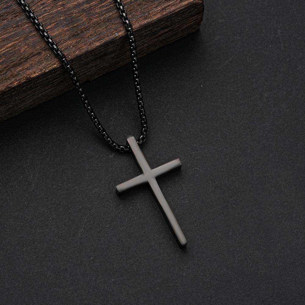 2026 Cross Necklace Men and Women Couples Pendant Clavicle Chain Simple Accessories Medium and Long Versatile Sweater Chain