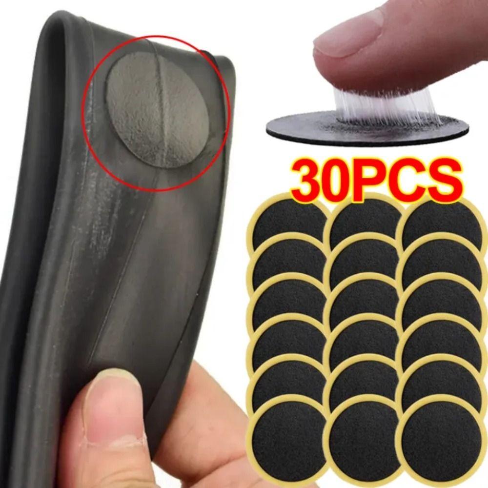 Round Rubber Patch Piece Black Tire Fix Kit Portable Repair Tools Kits  Bicycle