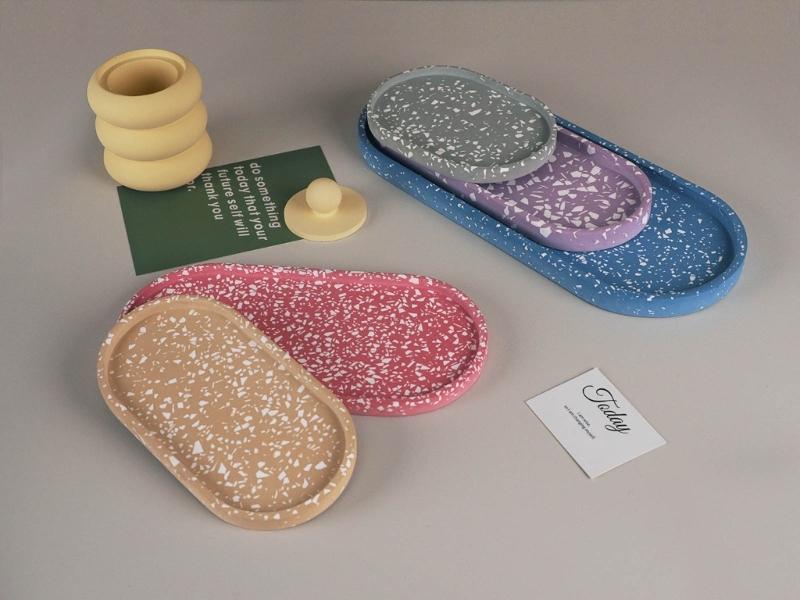 Stampo in Silicone per Sottobicchiere Ovale Stampo per Posacenere Fai da Te Stampo per Vassoio in Cemento e Gesso Stampo per Colata in Resina Epossidica Sottobicchiere Stampi Artigianato Decorazione per la Casa