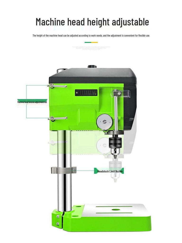 Compact High-Speed Precision Bench Drill with Variable Speed and Mobile Cross Slide Table