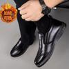 New Men's Business Leather Shoes One-pedal Lazy Shoes Soft-soled Dad Driving Shoes Solid Color Versatile Velvet Casual Shoes
