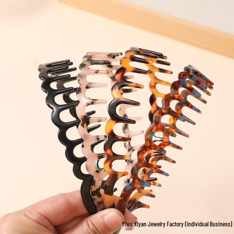 Vinegar Thickened U-Shaped Tooth Comb Headband for Women - Volumizing, Secure, Fluffy Hair Accessory