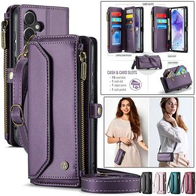 CaseMe Flip-Ledertasche für Samsung Galaxy A57 5G A37 A17 A56 A36 A16 A55 A35 A25 A15 A54 A34 A24 A14 A53 A33 A13 A52 Reißverschluss-Geldbörse Kartenabdeckung
