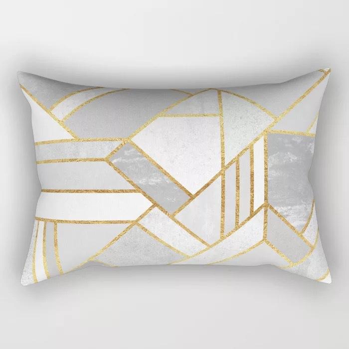 Geometric Letter Peach Leather Velvet Pillowcase Office Car Pillowcase