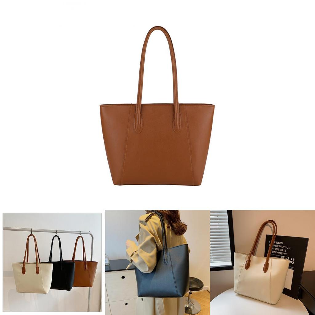 Fashionable Women's Pu Shoulder Tote Bag Spacious Commuter Bag With Zipper Closure