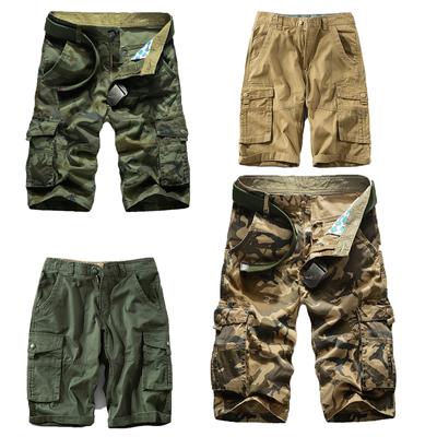 Men Cargo Shorts Men  Cotton Camouflage Denim Casual Multi-Pocket Pants Clothing Men’s Tactical  Shorts