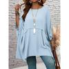 New Large Size Spring/Summer Loose Batman T-shirt Top Round Neck Fashion Casual Blouse Solid Color Irregular Elegant Shirts Loose Simple Long Tops