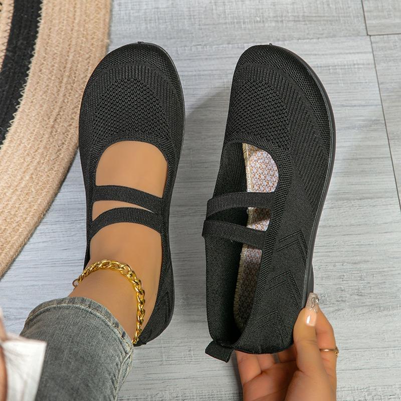 Women's fly-woven mesh shoes single shoes flat-soled comfortable one-pedal women's shoes fashion casual mother shoes
