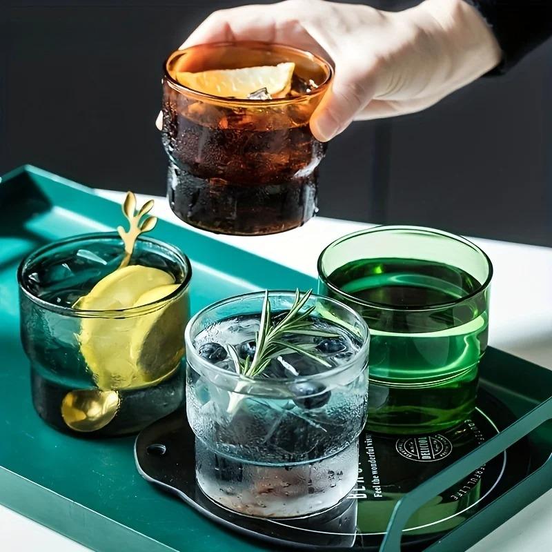 Origami-Stil Glasbecher Haushalt Hitzebeständig Borosilikat Kaffeebecher Bunt Stapelbar Trinkgeschirr für Saft Büro Hausgebrauch