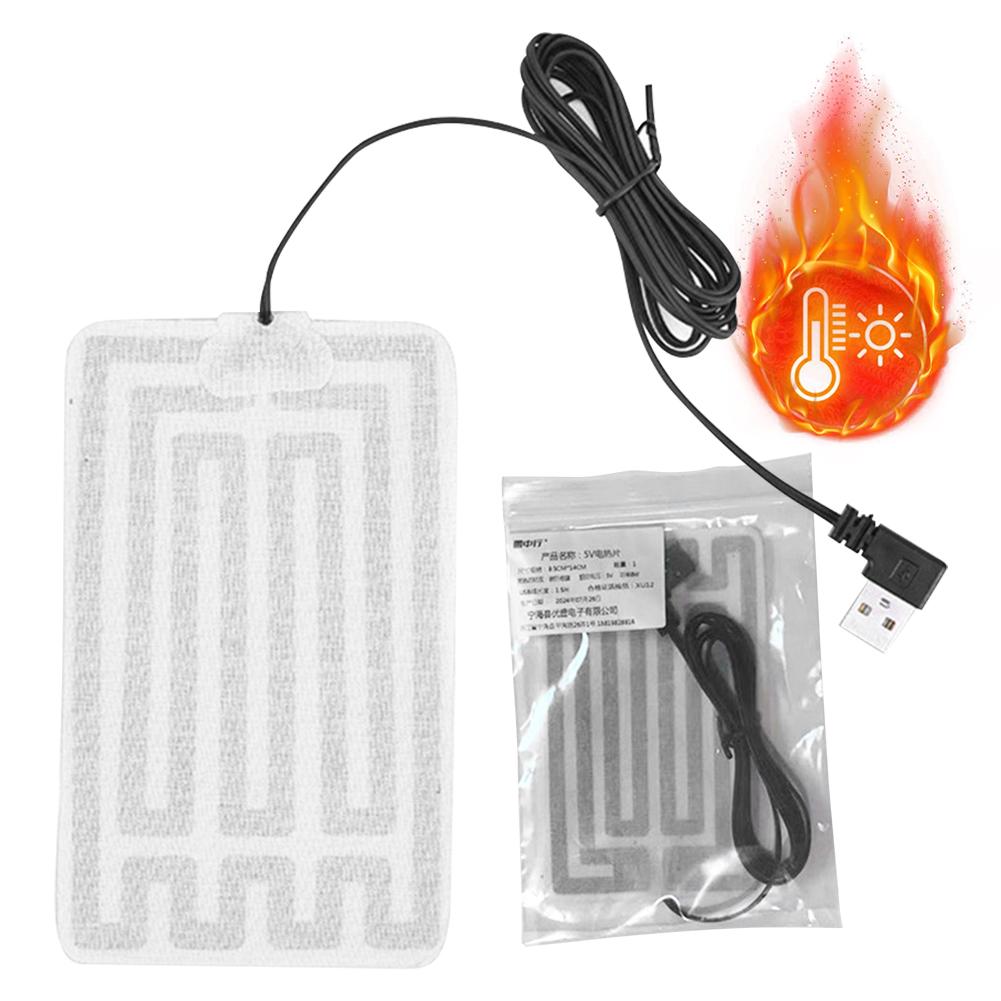 USB Heating Film Electric Heating Pad 5V Gloves Heater Foldable USB Heating Mat Multi-Function for Neck Shoulders Back Legs