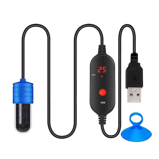 

Аквариумный обогреватель Mini Betta Fish Tank Heater Погружной обогреватель для рыб с цифровым дисплеем Регулируемый маленький 15W