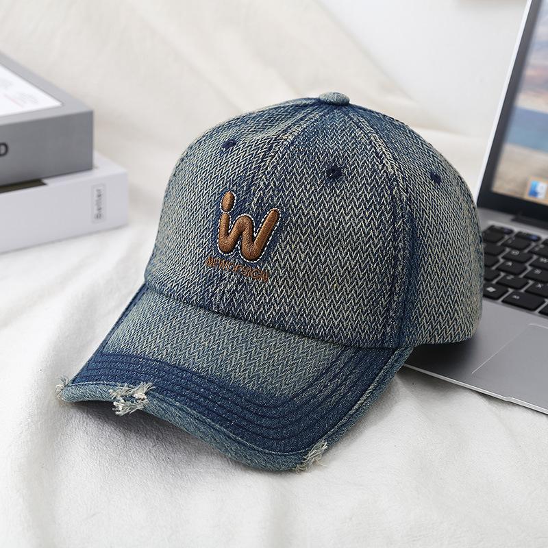 

Hat simple letter embroidery soft top cap spring and summer face shade sun protection baseball cap men and women M（56-58cm）