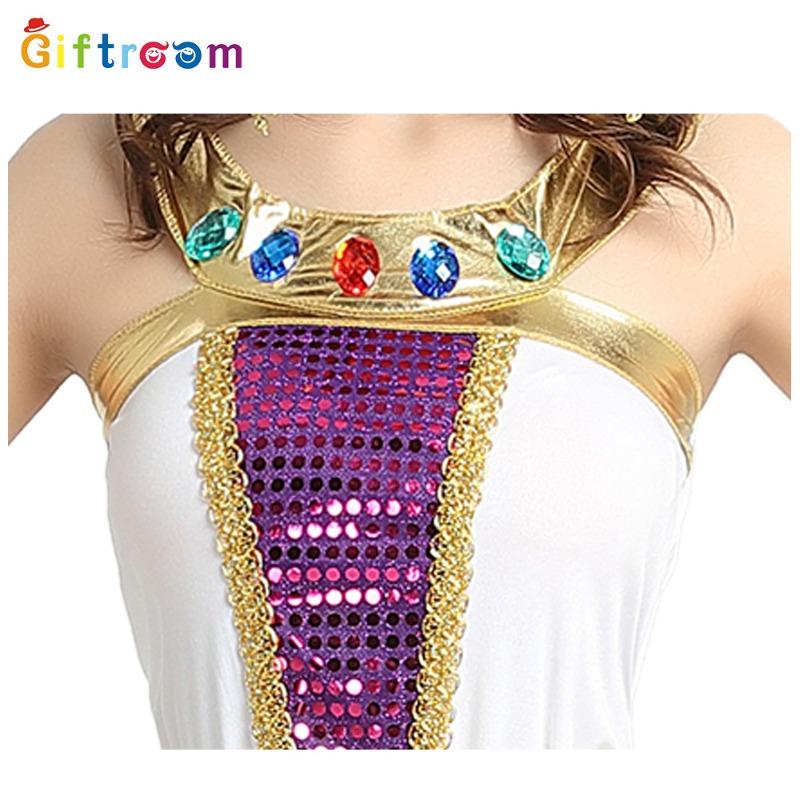 Kostium na Halloween Faraon Kleopatra Fioletowy Kostium Sceniczny Kleopatry Uniform do Gry