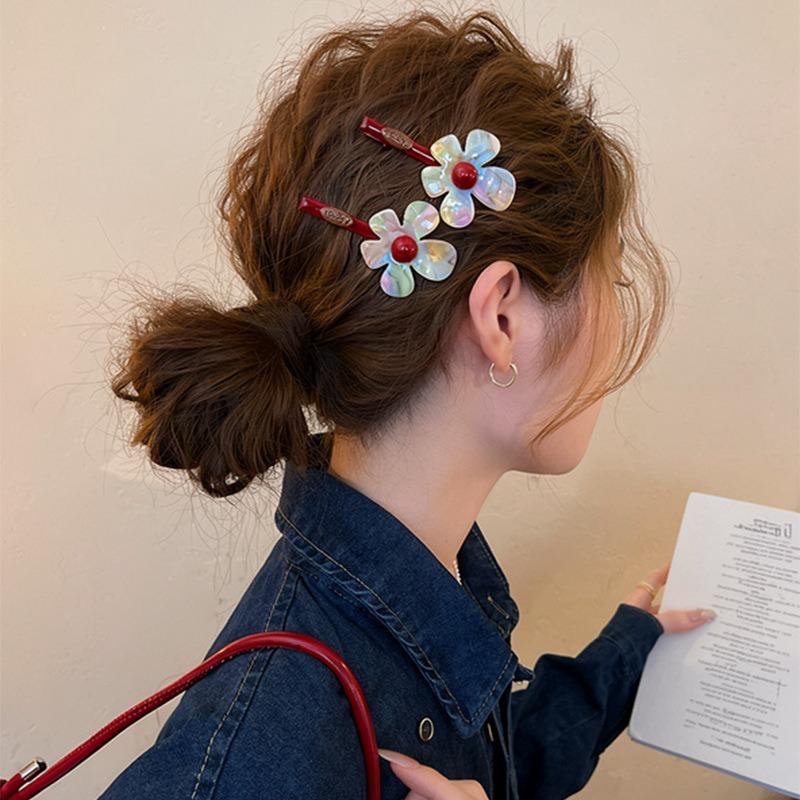 Frühling und Sommer Symphony Essigsäure Blume Haarnadel Seitenclip Seitenhaarnadel Neue Pony-Klammer High-End Stirnhaar-Accessoires