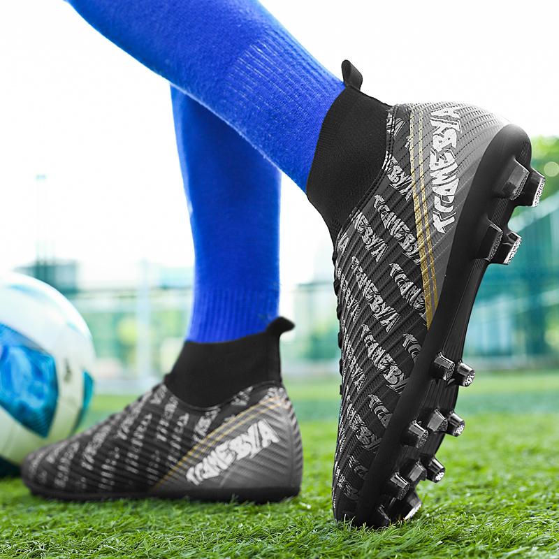 31-48 Dětské fotbalové boty Vysoké pánské sportovní kopačky s dlouhými nehty Velké sportovní kopačky pro mládež