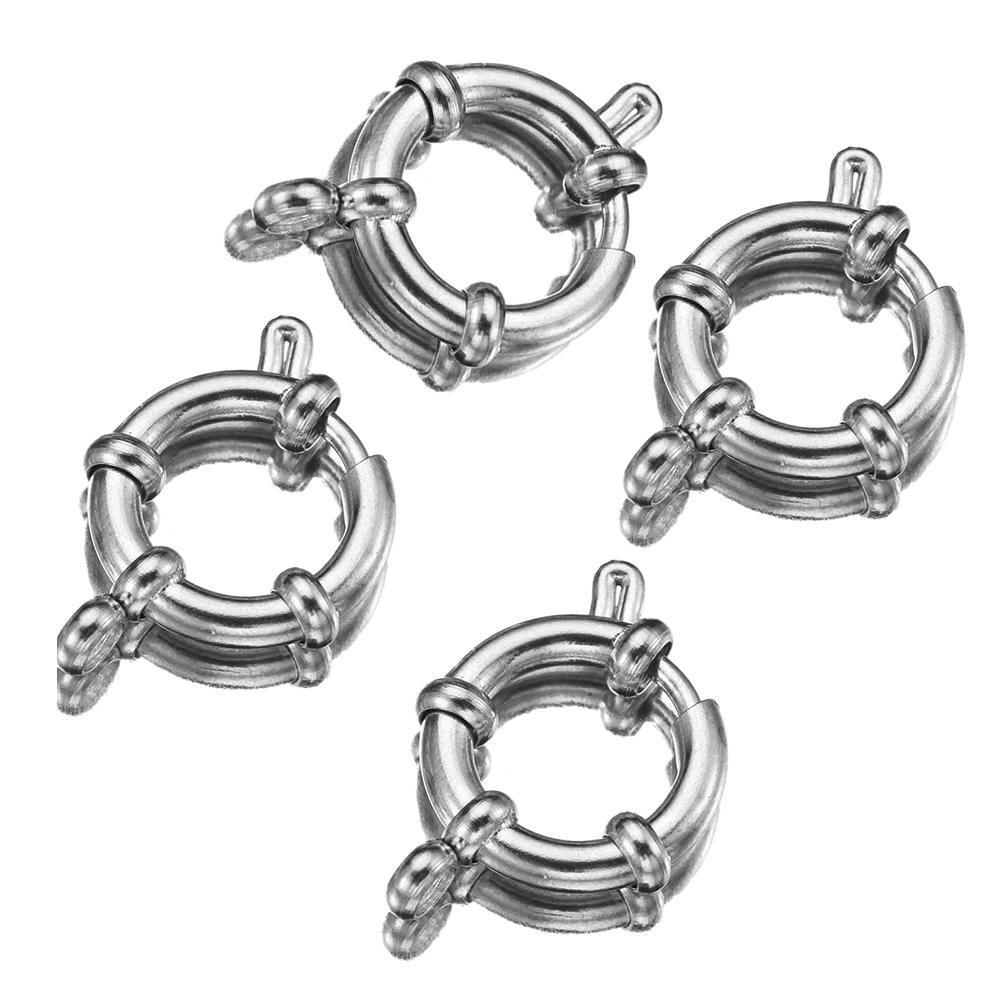 4 Stück 10-18mm Edelstahl Federverschlüsse Runder Seglerverschluss Armband Zwei Ösen Verbinder DIY Schlüsselbein Halskette Schmuckherstellung