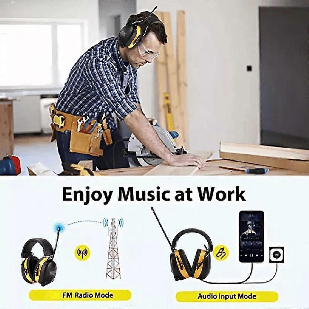 AM/FM Radio Headphones with Digital Display, 30dB AM FM Hearing Protection Safety Earmuffs, Ear Protection for Mowing