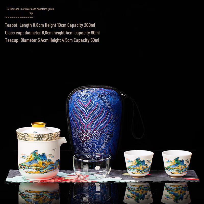 

Chinese Porcelain Portable Travel Tea Set