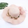 Fashion Summer Wavy Straw Hat Women's Sun CapBeach Eaves Flower Bow Caps