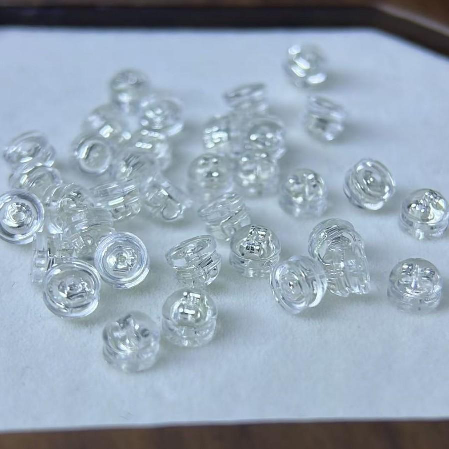 High-Quality Transparent Silicone Ear Backs with 18K Gold Plated Silver for Earrings