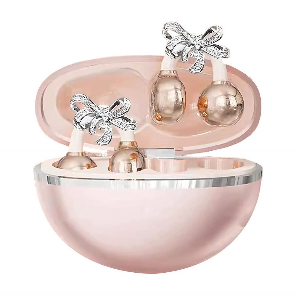 Clip-on Earbuds Wireless Bluetooth 5.4 Open Ear Headphones with Detachable Crystal Bowknot Earrings Eearphones For Sports, Fitness & Workouts