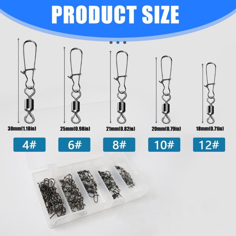 Ball Bearing Barrels Rolling Swivels Barrels Swivels Fishing Tackle Accessories Fishing Lure Hook Connector for Saltwater