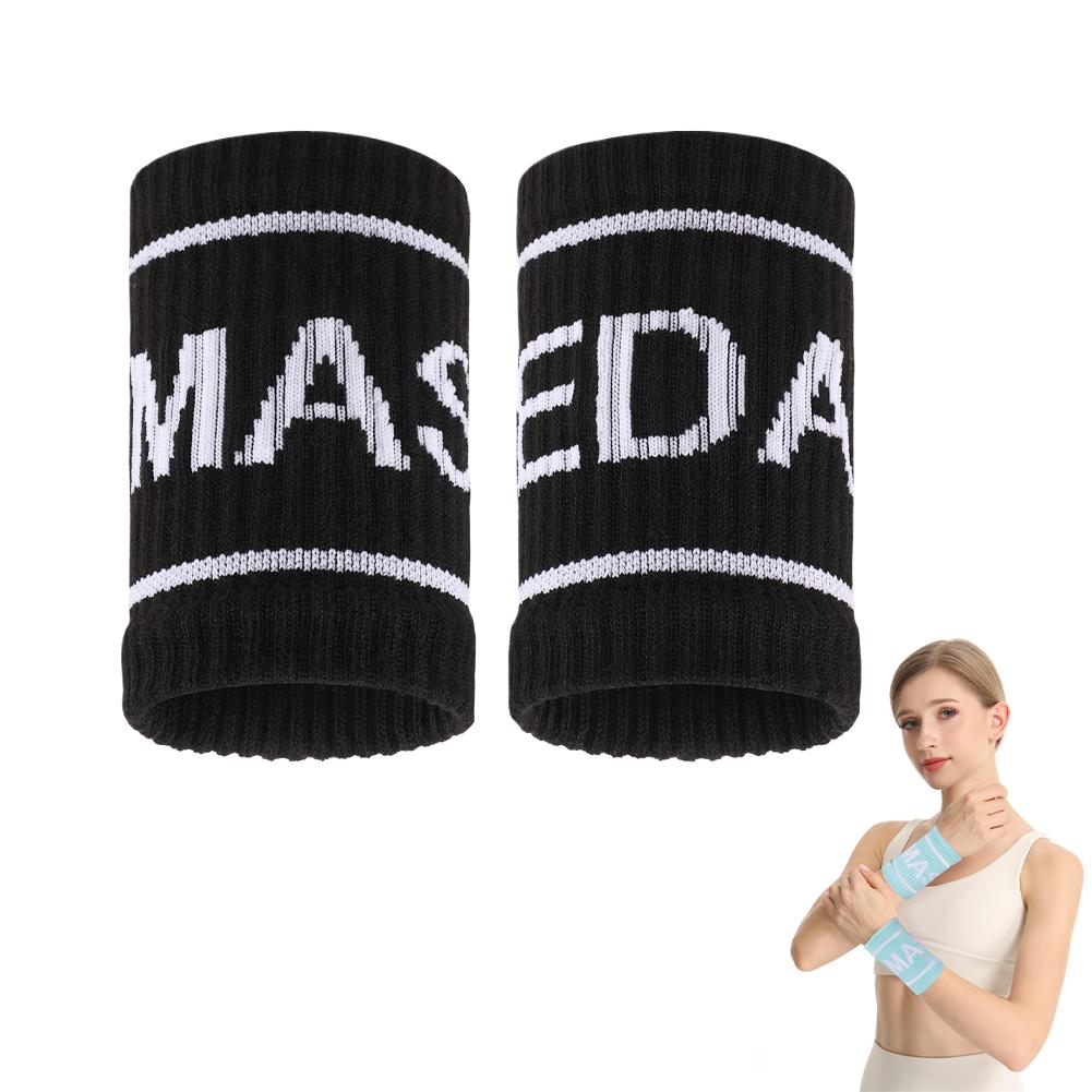 2PCS Elastic Sports Wristbands Tennis Sweat Bands Wrist Guard For Basketball Volleyball padel Fitness Sweatbands Wrist Wrap Cuff