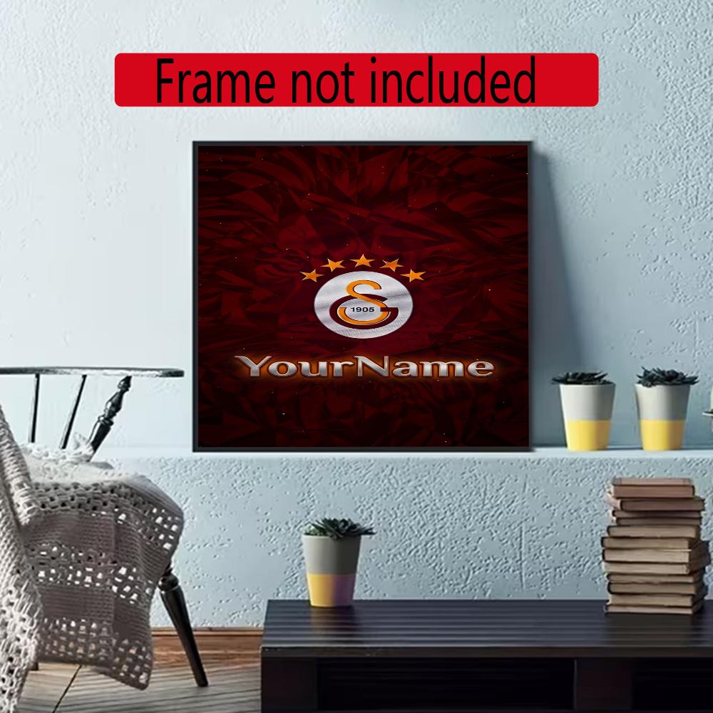 Galatasaray Customize Your Name Diamond Painting Round Diamond Rhinestones Mosaic Diamond Embroidery Wall Paintings Rhinestones Gift Frameless