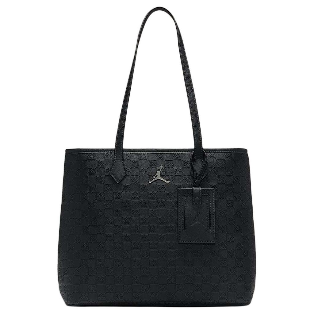 Jordan Monogram Polyurethane Tote Bag, Shopping Bag, Handbag, Shoulder Bag Unisex Black Jordan HV2860-045