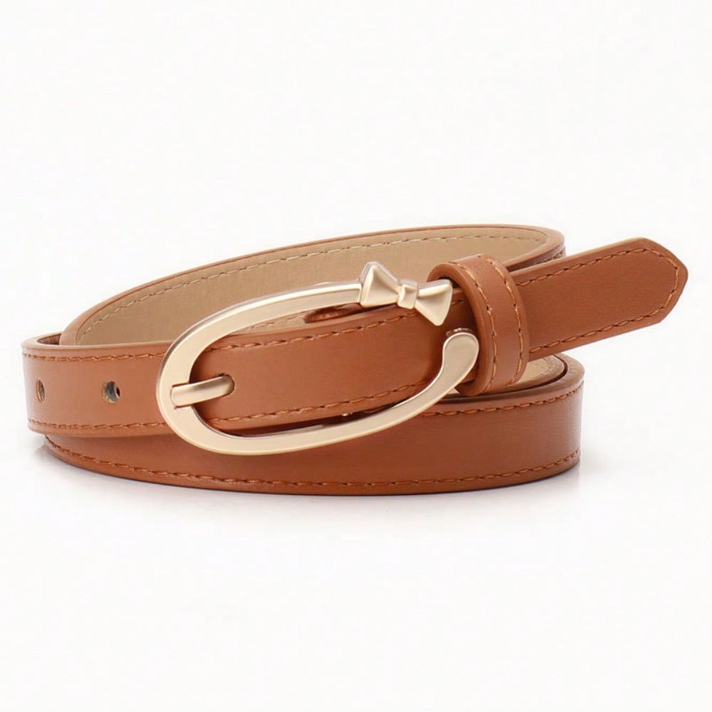 New Women's Belt Versatile Simple and Sweet Small Bow Buckle Belt Women's Decorative Jeans Belt