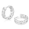 14K Gold Plated 925 Sterling Silver Cool Cubic Zirconia Cuban Link Chains Hoops Women Jewelry Birthday Gift Hoop Earrings Men