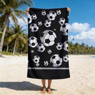 1pc Soccer Ball Beach Towel, Unisex Quick-Dry, Beach Camping Swimming Diving Surfing Essential, Easter Summer Birthday Gift