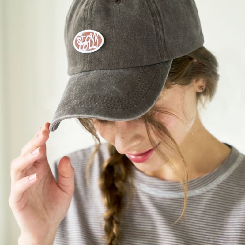 

slowlolli Logo embroidery ball cap - Brown Brown_Free