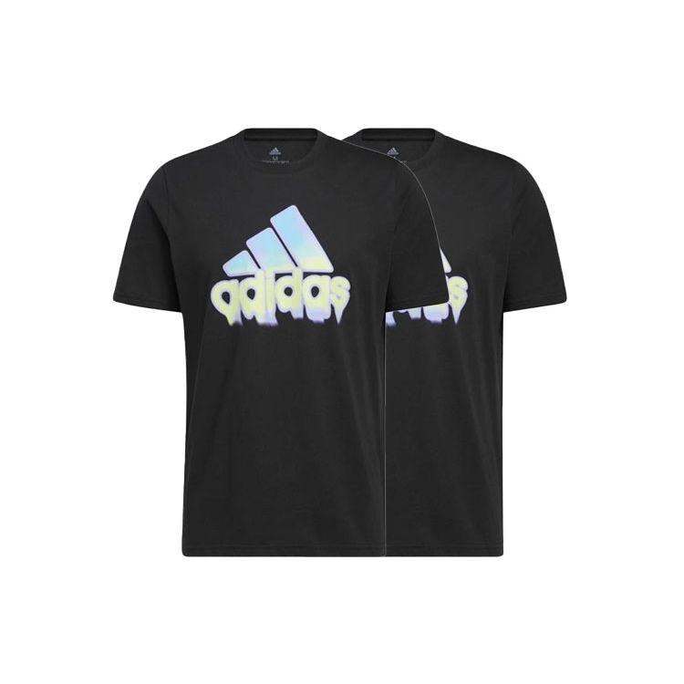 Adidas Alphabet Logo Crewneck T-Shirt Men Tops Black HE4813