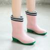 Mid-Tube Women's Rain Boots Outdoor Casual Waterproof Non-slip Outer Wear Water Shoes Work Shoes Thick And Warm For Four Seasons